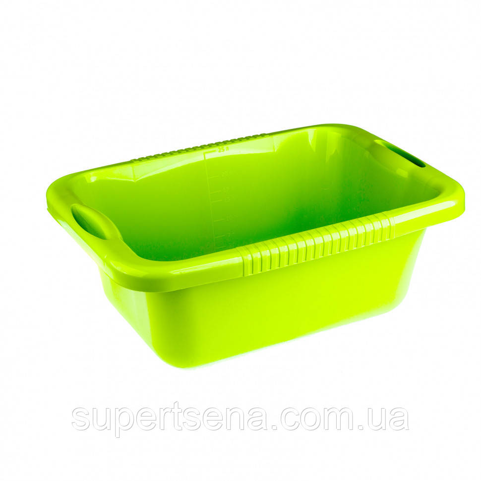 Таз пластмасовий прямокутний 25 л, зелений, Elfe 92990