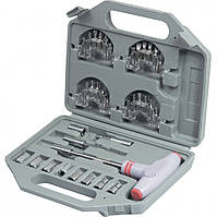 Викрутка з Т-образною ергономічною ручкою і набором насадок, 36 шт, CrV, пластиковий бокс MTX 115729