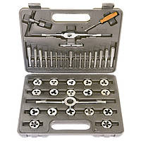 Набір мітчиків та плашок М3-М12, плашко-метчикодержатель, 40 предметів, пластиковий бокс Sparta 773155