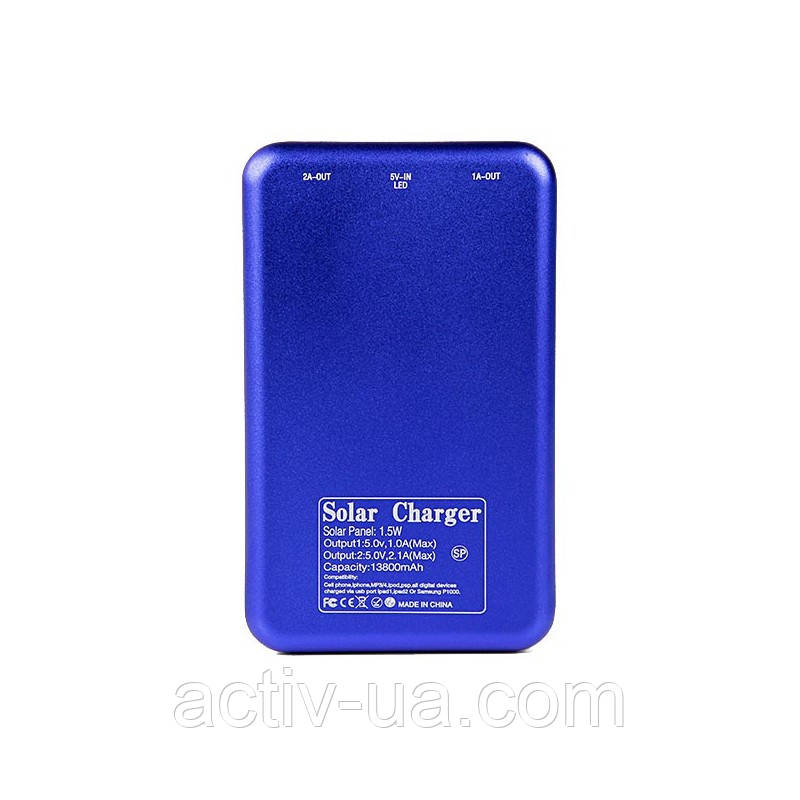 Power Bank Solar Charger I-SC138 на 6000 mAh, вбудована сонячна панель - фото 4 - id-p238027541