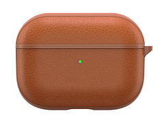 Чохол WiWU Calfskin Genuine Leather Case для AirPods Pro шкіра Коричневий (Calfskin-Brown)