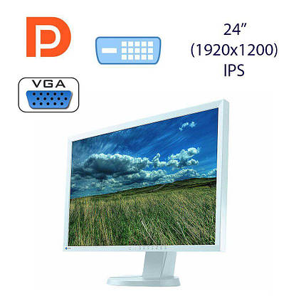 Монітор EIZO FlexScan EV2436W / 24" (1920x1200) IPS / 1x DP, 1x VGA, 1x DVI / Вбудовані колонки 2х 1W, фото 2