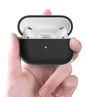 Чохол WiWU Calfskin Genuine Leather Case для AirPods Pro шкіра Чорний (Calfskin-Black), фото 3