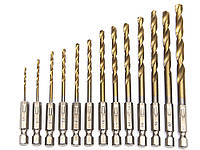 Набір свердел по металу для шуруповерта 13 шт з титановим покриттям
