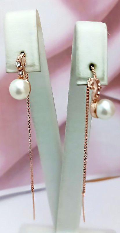 Сережки протяжки булат. Висота сережки 9.0 см ширина 5 мм