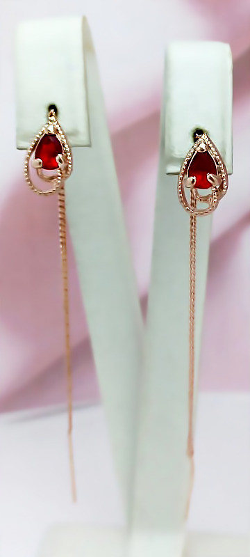 Сережки протяжки булат. Висота сережки 9.0 см ширина 5 мм