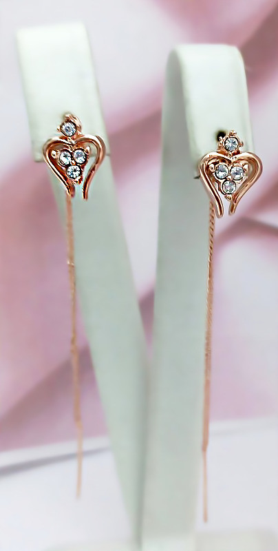 Сережки протяжки булат. Висота сережки 9.0 см ширина 5 мм