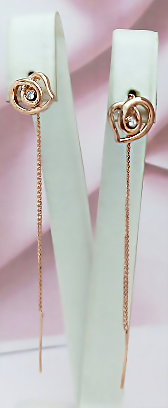 Сережки протяжки булат. Висота сережки 9.0 см ширина 5 мм