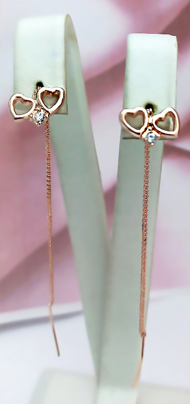 Сережки протяжки булат. Висота сережки 9.0 см ширина 5 мм