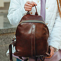 Коричневий місткий  жіночий рюкзак з натуральної шкіри Tiding Bag - 24092