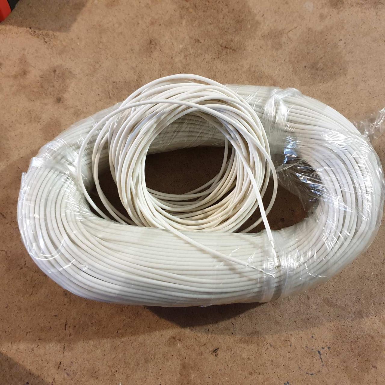 Нагрівальний кабель 0,6 Ом/м із мідно нікель-хромового сплаву білий діаметр 2 мм, фото 1