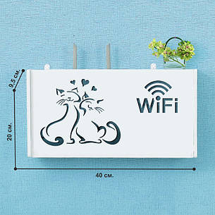 Настінна коробка для роутера Wi-Fi Полка Котики, фото 2