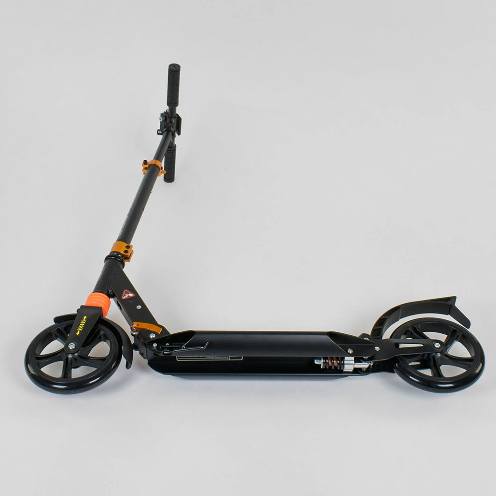 Самокат Best Scooter 030692 алюміній, 2 амортизатори, колеса PU-20 см., чорний - фото 2 - id-p1517924308