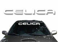 Виниловые наклейки на авто " CELICA на лобовое стекло " 12х98 см