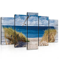 Модульная картина на холсте 100x60 см Пляж на досках (PS10026S17)