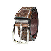 Шкіряний ремінь з ефектом Pull up, перфорація коричневий