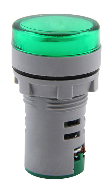 Арматура світлосигнальна з індикатором напруги Ø22мм АС зелена, фото 1