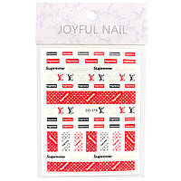 3D наклейки - стикеры JOYFUL NAIL "БРЕНДовые" для дизайна и декора ногтей на клейкой основе DD-579