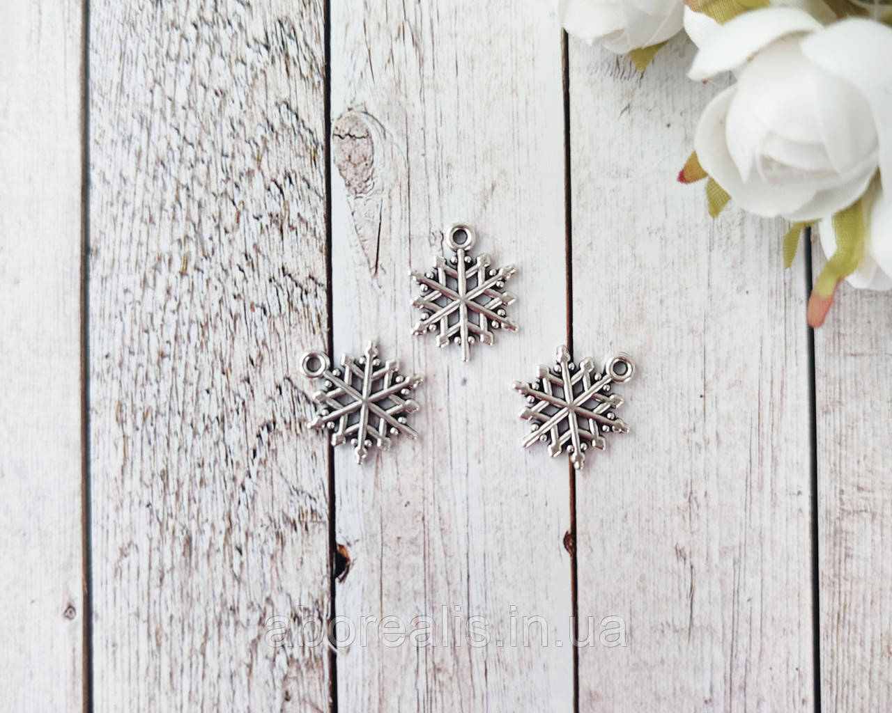 Металева підвіска "Сніжинка". 1 шт, фото 1