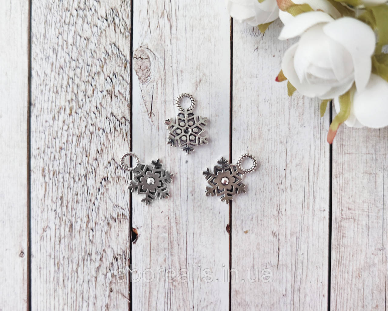 Металева підвіска "Сніжинка". 1 шт, фото 1