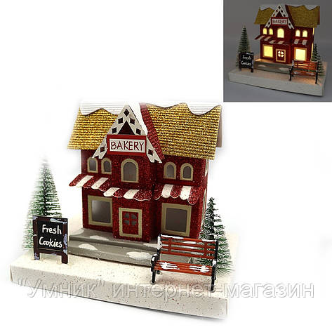 Новогодний декор домик LED 3D фигура "Bakery", 16,5*12,5*12 см, 746558, фото 2