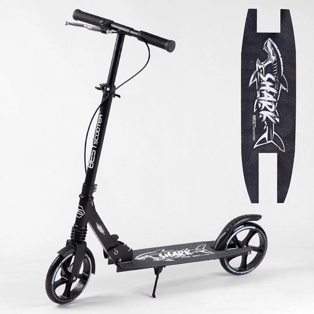 Самокат Best Scooter Shark 16874 алюминий, ручной тормоз, 1 амортизатор ...