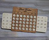 Вічний календар з дерева із тонуванням Manific Decor 30*16 см, фото 3