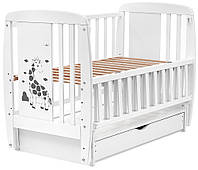 Кровать Babyroom Жирафик DJMYO-3 маятник, ящик, откидной бок бук белый