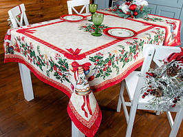 Скатертина гобеленова Новорічна "LOOP" 140X140 СМ 732-230