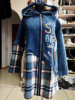 Женская джинсовая куртка - кардиган больших размеров SELLY производства Турции