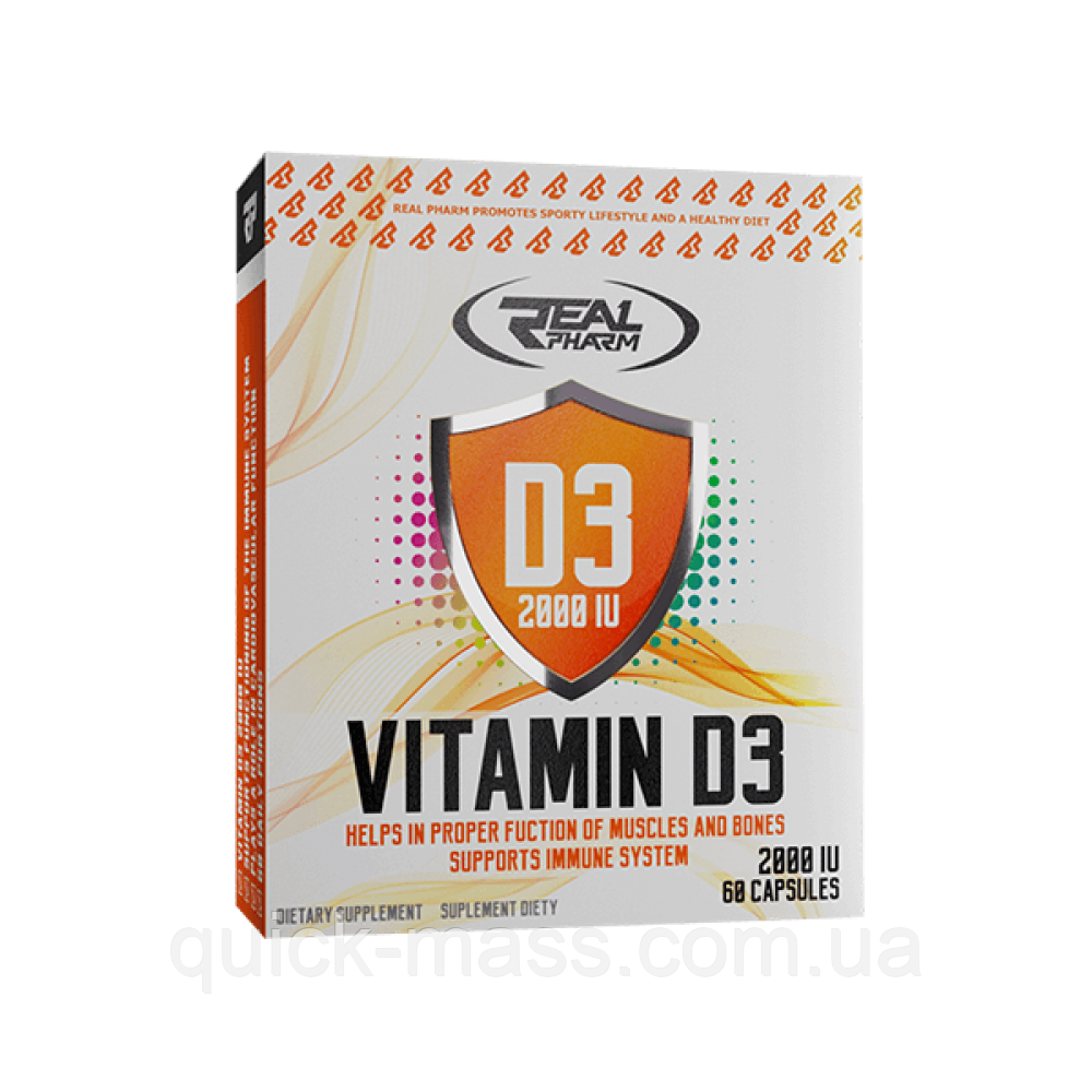 Витамин D3 Real Pharm Vitamin D3 2000 IU 60 капсул