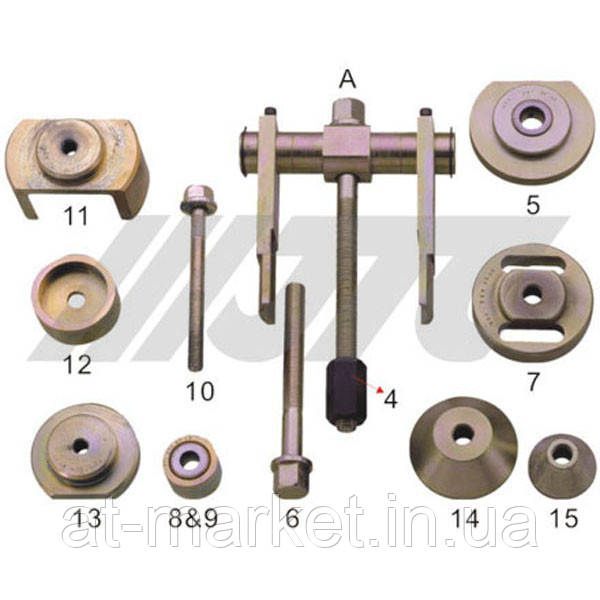 Набір для зняття/установки сайлентблоків підрамника МВ W124, W201, фото 1