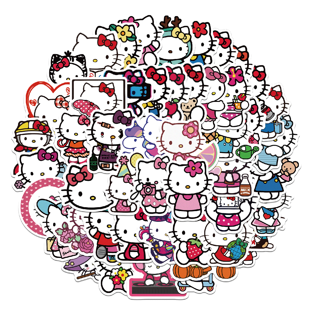 Купить Набор наклеек Hello Kitty - 50 шт | Хелло Китти - Водостойкие ...