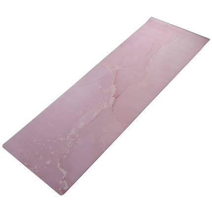 Килимок для йоги фітнесу і пілатесу йога-мат каремат Замшевий (Yoga mat) 3мм - рожевий мармур, фото 1