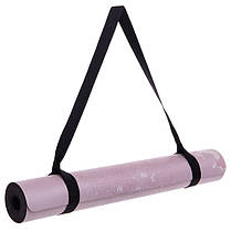 Килимок для йоги фітнесу і пілатесу йога-мат каремат Замшевий (Yoga mat) 3мм - рожевий мармур, фото 4
