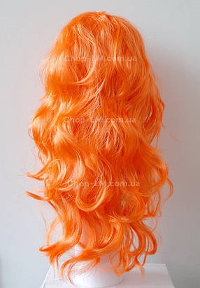 Жовтогаряча перука хвилястий — кучерявий (55 см) штучний, фото 3