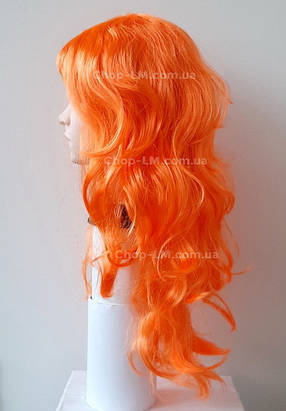 Жовтогаряча перука хвилястий — кучерявий (55 см) штучний, фото 2