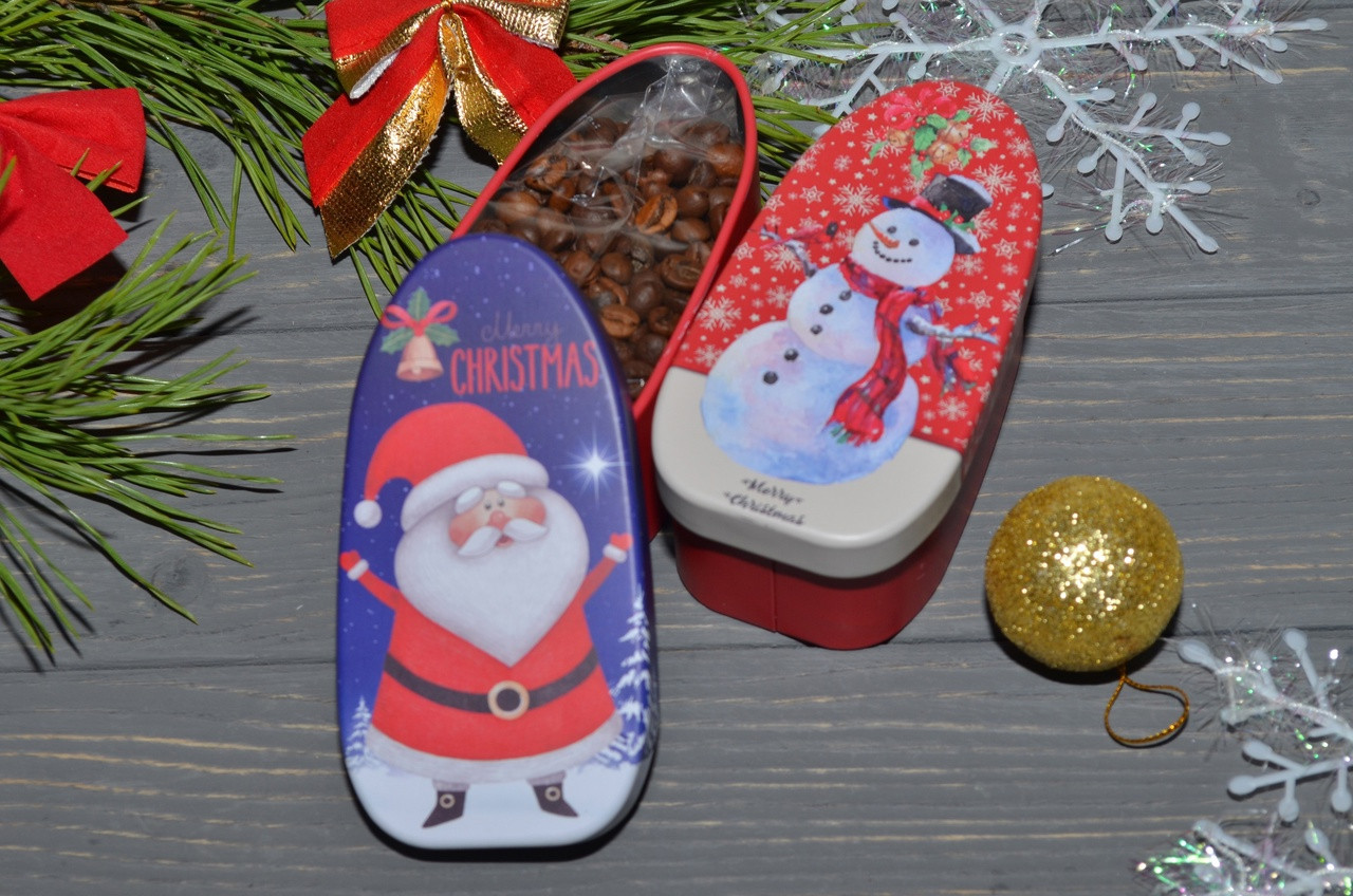 Новорічна кава в бляшаній коробочці 50 грамів, фото 1