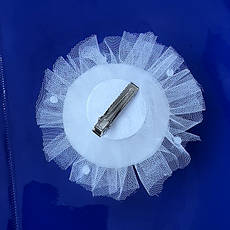 Капелюшок вуалетка біла для зачіски "Літо" (на шпильці), фото 3