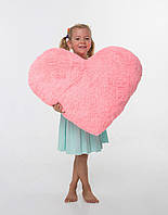 М'яка подушка компаньйон до ведмедя, плюшева подушка-серце, колір рожевий, розмір 75 см