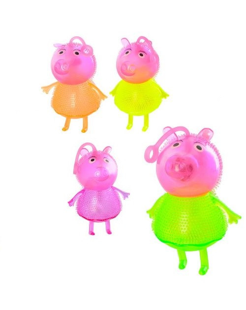 М'яч пищалка Свинка Пеппа MS 0411 антистрес світиться дитячий сенсорний іграшка масажна для дітей