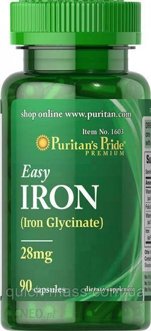 Комплекс вітамінів із залізом і вітамінами групи B Puritan's Pride Easy Iron 28 mg (Iron Glycinate) 90 caps, фото 1