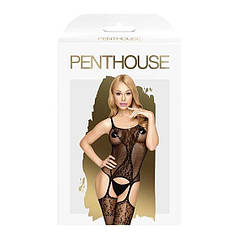 Бодістокінг з силуетним малюнком і імітацією підв'язок Penthouse - Miss Curvy Black S / L, фото 3