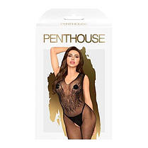 Бодістокінг з візерунком у вигляді крил і метелики Penthouse - Wild catch black S / L, фото 4