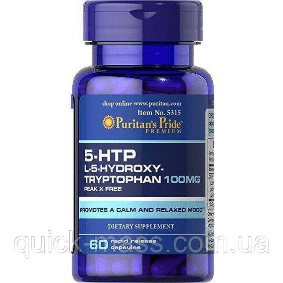 Вітаміни від стресу Puritan's Pride 5-HTP 100 mg (Griffonia Simplicifolia) 60 Caps, фото 1