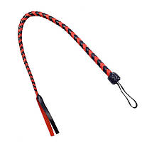 Батіг гнучка Снейк, натуральна шкіра, колір чорно-червоний, довжина - 80 см