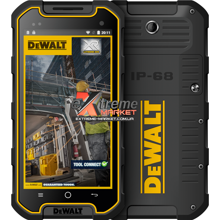 DeWALT MD501, IP68, NFC, 3950 mAh, 13 Mpx, Qi, 4G, дисплей 5", Захищений мобільний телефон DeWalt MD501