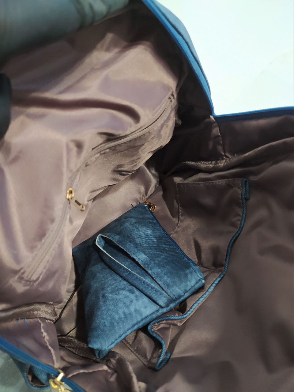 Набор женский рюкзак + кошелек синий водонепроницаемый. Сумка ранец комплект полиуретан PU. Новинка сезона! - фото 6 - id-p1036822220