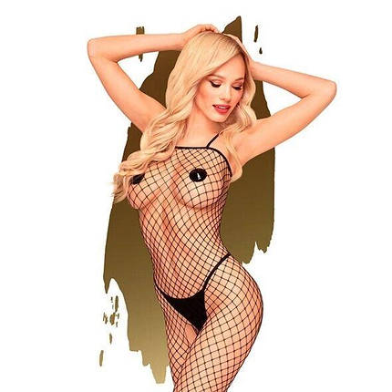 Бодістокінг в крупну сітку Penthouse - Body Search Black S / L, фото 1