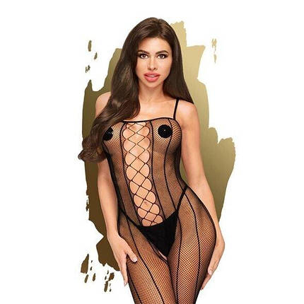 Бодістокінг зі шнурівкою і вертикальними швами Penthouse - Drop-dead Tasty Black S / L, фото 1